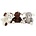 Pluche Hond met piep mix kleuren 20cm