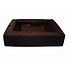 Leather bed donker bruin