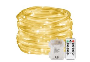 LED Lichterschlauch, 10M 120er LEDs, Warmweiß, 8 Modi mit Memory-Funktion für Innen/ Außen