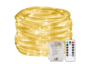 LED Lichterschlauch, 10M 120er LEDs, Warmweiß, 8 Modi mit Memory-Funktion für Innen/ Außen