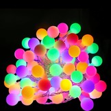 100er LED Kugel Lichterkette, 10M Mehrfarbig, 8 Modi mit Memory-Funktion, Innen/ Außen, RGB