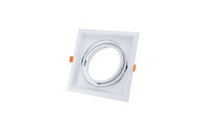 Einbaurahmen für LED AR111 Rechteckig 185x185mm Schwenkbar 1 Spot Weiß 2er Packung