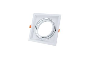 Einbaurahmen für LED AR111 Rechteckig 185x185mm Schwenkbar 1 Spot Weiß 2er Packung
