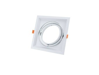 Einbaurahmen für LED AR111 Rechteckig 185x185mm Schwenkbar 1 Spot Weiß 2er Packung