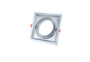 Einbaurahmen für LED AR111 Rechteckig 185x185mm Schwenkbar 1 Spot Silber 2er Packung