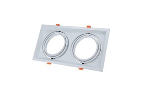 Einbaurahmen für LED AR111 Rechteckig 335x185mm Schwenkbar 2 Spots Weiß 2er Packung