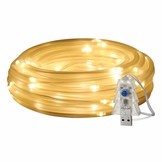 USB Lichtschlauch mit 100 LEDs, 10M LED Lichterkette mit Fernbedienung, IP65 Wasserfest, Zeitschaltuhr Merkfunktion
