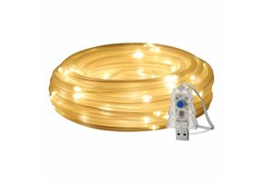 USB Lichtschlauch mit 100 LEDs, 10M LED Lichterkette mit Fernbedienung, IP65 Wasserfest, Zeitschaltuhr Merkfunktion