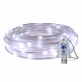 USB Lichtschlauch mit 100 LEDs, 10M LED Lichterkette mit Fernbedienung, IP65 Wasserfest, Zeitschaltuhr Merkfunktion
