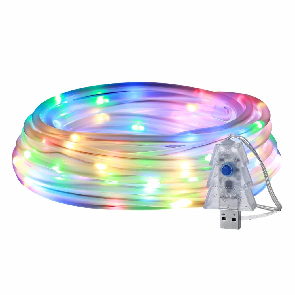 RGB USB Lichtschlauch mit 100 LEDs, 10M LED Lichterkette mit Fernbedienung, IP65 Wasserfest, Zeitschaltuhr Merkfunktion