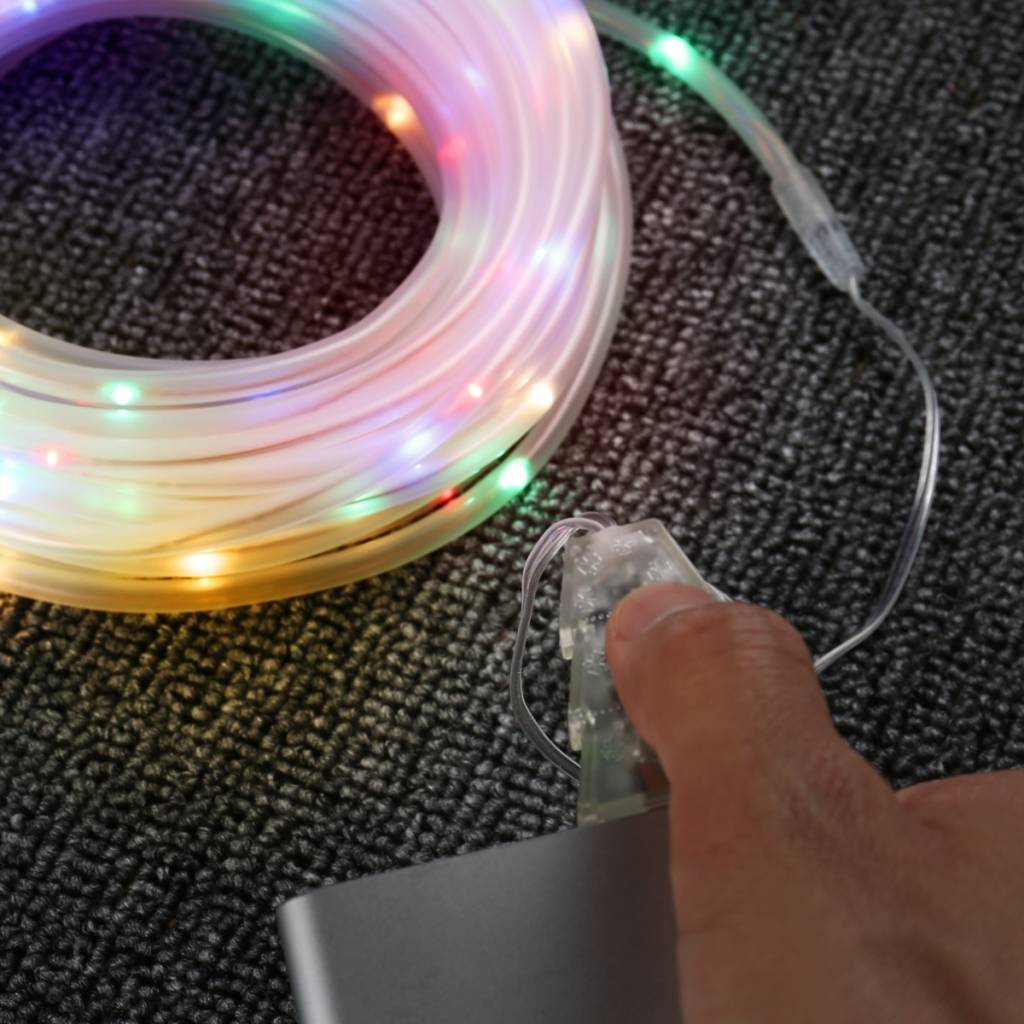 RGB USB Lichtschlauch mit 100 LEDs, 10M LED Lichterkette mit Fernbedienung, IP65 Wasserfest, Zeitschaltuhr Merkfunktion