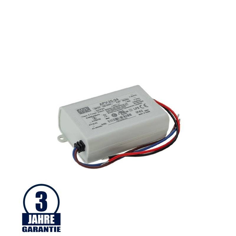 MEAN WELL 24V DC Kunststoff Netzteil IP42 25W bis 35W
