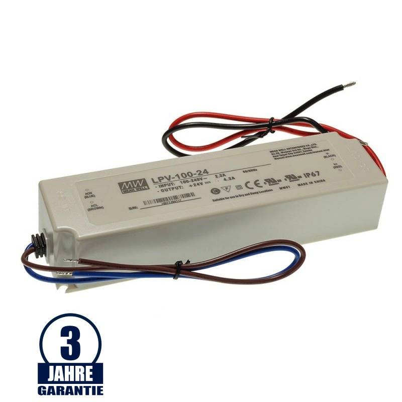 MEAN WELL 24V DC Kunststoff Netzteil Wassergeschützt IP67 35W bis 240W