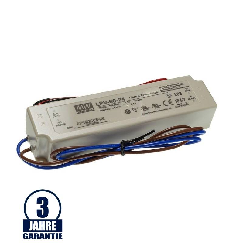 MEAN WELL 24V DC Kunststoff Netzteil Wassergeschützt IP67 35W bis 240W
