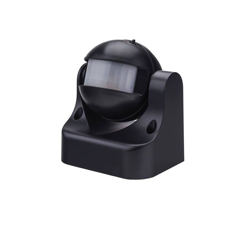 LED Bewegungsmelder Wandmontage bis 300W Ø12m 180° IP44 Schwarz