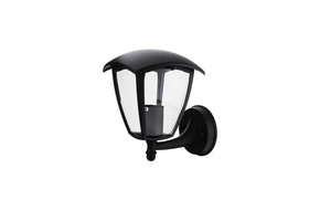 Außen Laterne mit E27 Fassung Wandmontage "UP" Schwarz