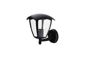 Außen Laterne mit E27 Fassung Wandmontage "UP" Schwarz