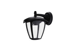 Außen Laterne mit E27 Fassung Wandmontage "Down" Schwarz