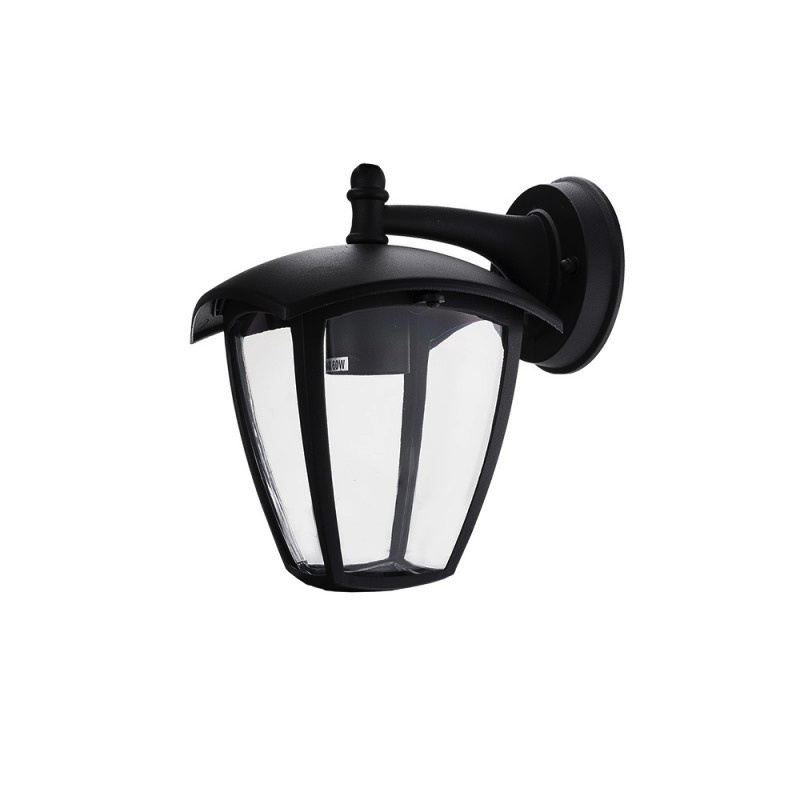Außen Laterne mit E27 Fassung Wandmontage "Down" Schwarz