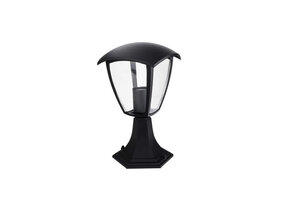 Außen Laterne mit E27 Fassung Standmontage Schwarz