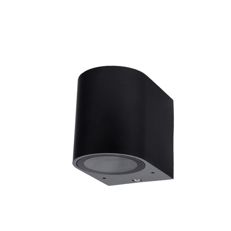 Wandlampe mit GU10 Fassung 1-fach Zylinder Schwarz IP44
