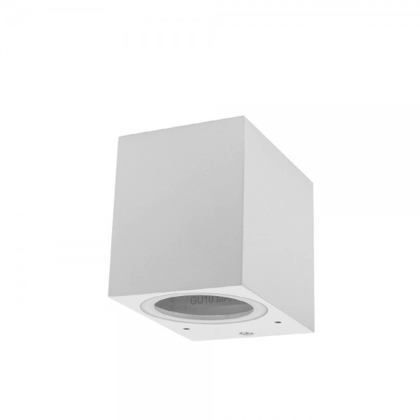 Wandlampe mit GU10 Fassung 1-fach Quader Weiß IP44