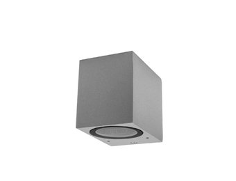 Wandlampe mit GU10 Fassung 1-fach Quader Silber IP44