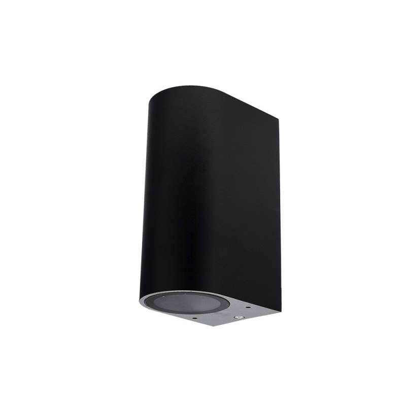 Wandlampe mit GU10 Fassung 2-fach Zylinder Schwarz IP44