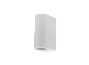 Wandlampe mit GU10 Fassung 2-fach Zylinder Weiß IP44