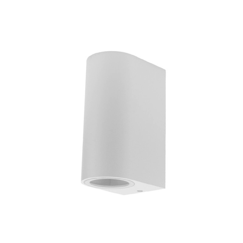 Wandlampe mit GU10 Fassung 2-fach Zylinder Weiß IP44