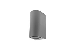 Wandlampe mit GU10 Fassung 2-fach Zylinder Silber IP44