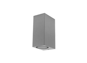 Wandlampe mit GU10 Fassung 2-fach Quader Silber IP44