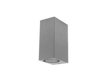 Wandlampe mit GU10 Fassung 2-fach Quader Silber IP44