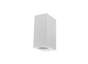 Wandlampe mit GU10 Fassung 2-fach Quader Weiß IP44