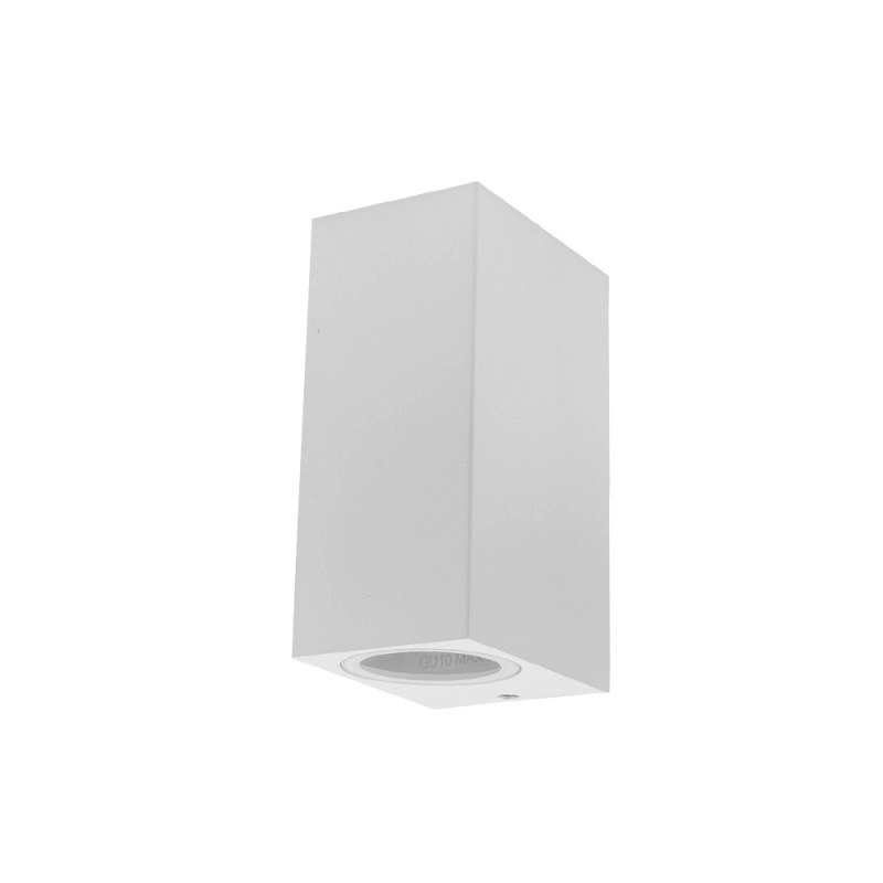 Wandlampe mit GU10 Fassung 2-fach Quader Weiß IP44