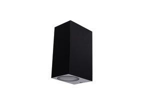 Wandlampe mit GU10 Fassung 2-fach Quader Schwarz IP44