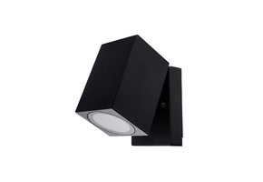 Wandlampe mit GU10 Fassung 1-fach Quader Schwenkbar Schwarz IP44