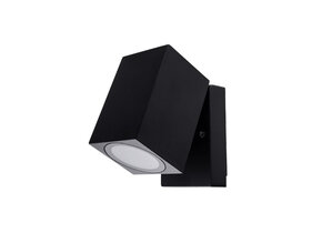 Wandlampe mit GU10 Fassung 1-fach Quader Schwenkbar Schwarz IP44