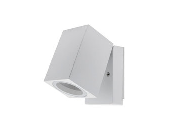 Wandleuchte mit GU10 Fassung 1-fach Quader Schwenkbar Weiß IP44