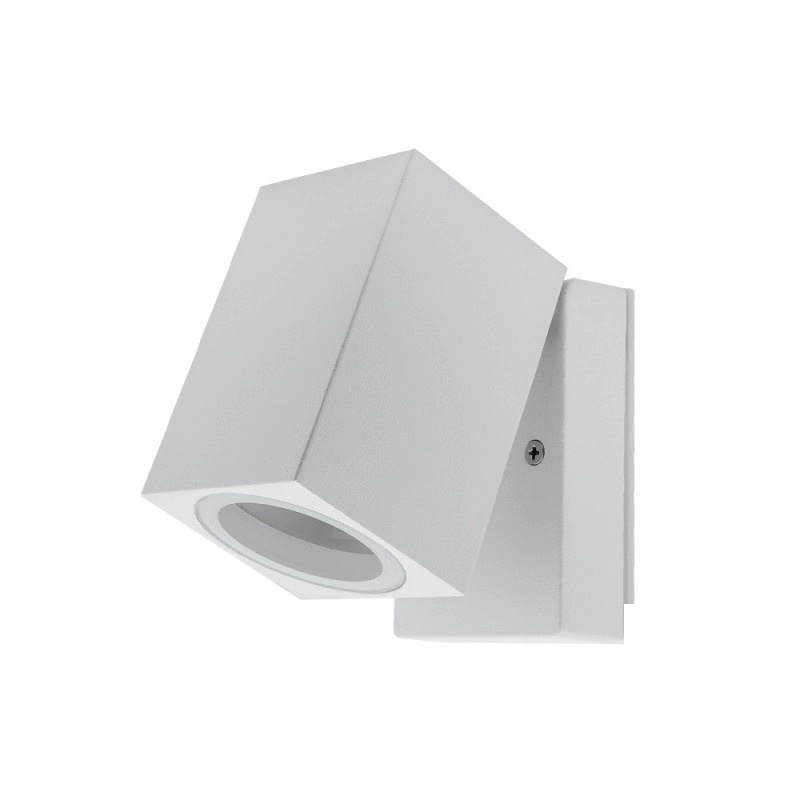 Wandleuchte mit GU10 Fassung 1-fach Quader Schwenkbar Weiß IP44