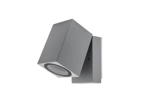 Wandlampe mit GU10 Fassung 1-fach Quader Schwenkbar Silber IP44