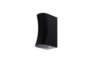Wandlampe mit GU10 Fassung 2-fach Zylinder "Bogen" Schwarz IP44