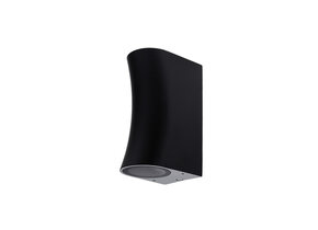 Wandlampe mit GU10 Fassung 2-fach Zylinder "Bogen" Schwarz IP44
