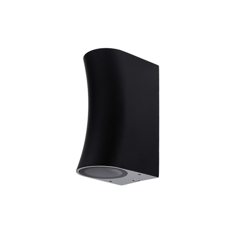 Wandlampe mit GU10 Fassung 2-fach Zylinder "Bogen" Schwarz IP44