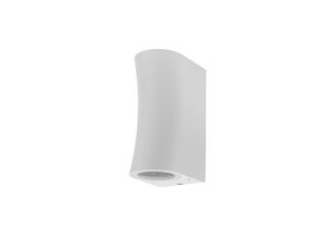 Wandlampe mit GU10 Fassung 2-fach Zylinder "Bogen" Weiß IP44
