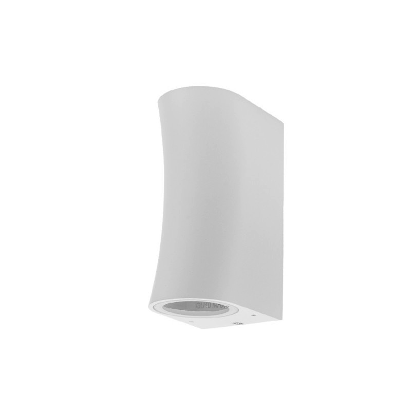 Wandlampe mit GU10 Fassung 2-fach Zylinder "Bogen" Weiß IP44
