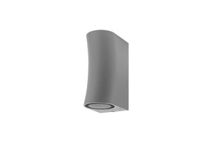Wandlampe mit GU10 Fassung 2-fach Zylinder "Bogen" Silber IP44