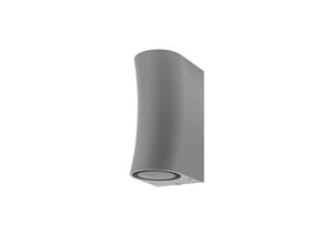 Wandlampe mit GU10 Fassung 2-fach Zylinder "Bogen" Silber IP44