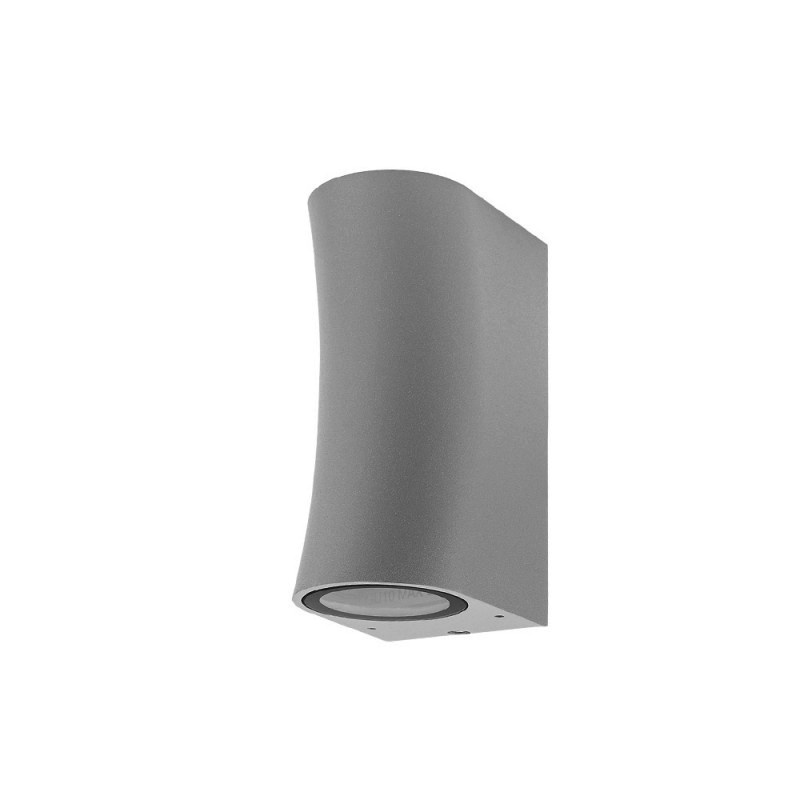 Wandlampe mit GU10 Fassung 2-fach Zylinder "Bogen" Silber IP44