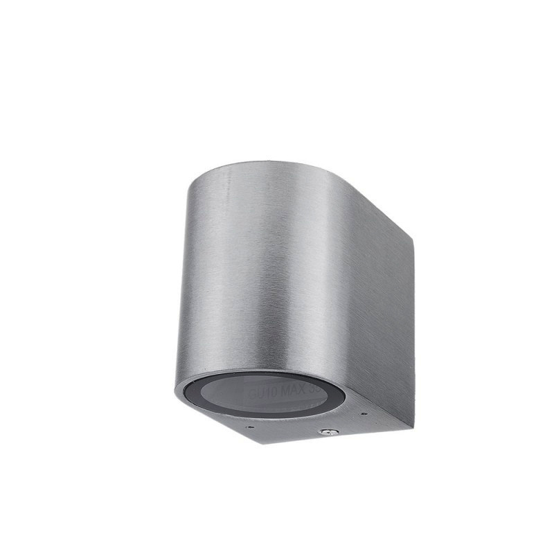 Wandlampe mit GU10 Fassung 1-fach Zylinder Edelstahl IP44